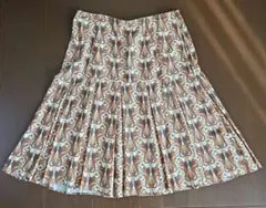 フレアスカート ブラウン柄 ひざ丈