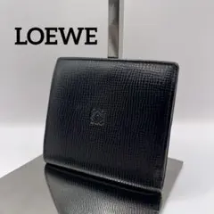 ✨人気✨ロエベ　ニつ折り財布　Wホック　アナグラム　ブラックのサムネイル