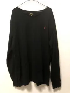 POLO RALPH LAUREN Vネック長袖Tシャツ XXL ブラック