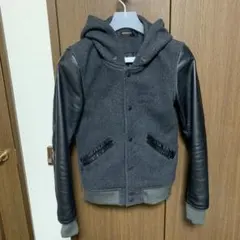 希少 AMERICAN RAG CIE スタジャン レザー ウール 刺繍ロゴ 黒のサムネイル