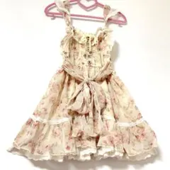 リズリサ♡花柄アンティーク シフォンフリルワンピース - メルカリ