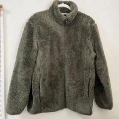 【ユニクロ】メンズ　オリーブグリーン フリースジャケット　サイズL