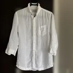 NICOLE CLUB FOR MEN 48サイズL白シャツ七分袖　羽織りのサムネイル