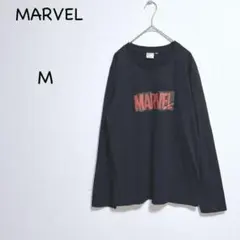 マーベル 長袖Tシャツ M ブラック ロゴプリントのサムネイル