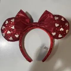 東京ディズニーリゾート ミニー カチューシャ ‪‪ハート 赤 スパンコール