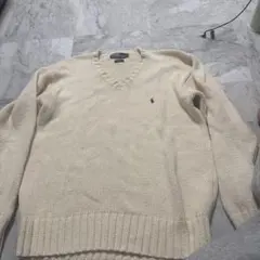Polo by Ralph Lauren Vネックセーター M クリーム