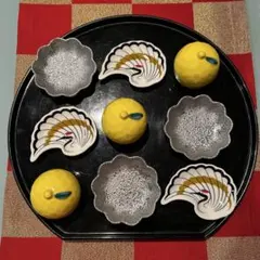 お正月 豆皿 蓋付き小鉢 皿 柚子 鶴 金 食器 組み替え可 同梱割引します