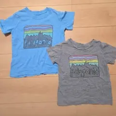 patagonia Tシャツ 4T 青 グレー 2枚セット