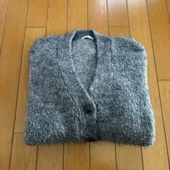 【LOWRYS FARM】グレー ボタン付き長袖カーディガン