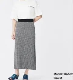 GU チェック柄タイトスカート