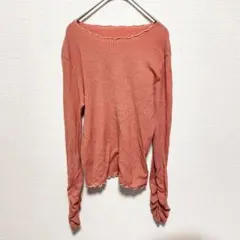 Ray BEAMS リブ メロウ 長袖トップス オレンジ Freeサイズのサムネイル