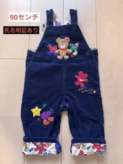 ミキハウス ネイビー コーデュロイ オーバーオール 90