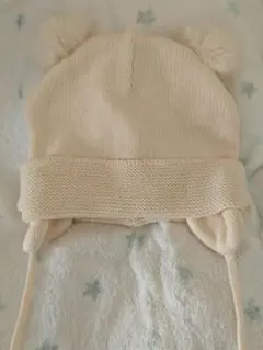 H&M ポンポン付き耳付きキャップ 9-12M