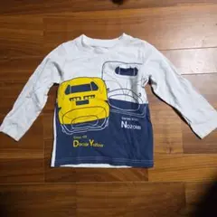 新幹線デザイン 長袖カットソー 100cm