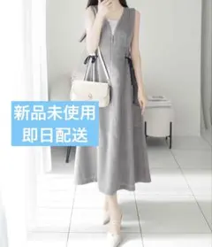 【新品未使用】milybilet リネンライクサイドリボンジャンスカ ワンピース