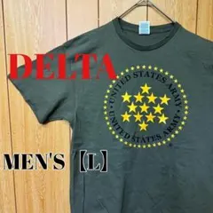 TN176【US輸入】DELTA　半袖Tシャツ【メンズL】カーキ