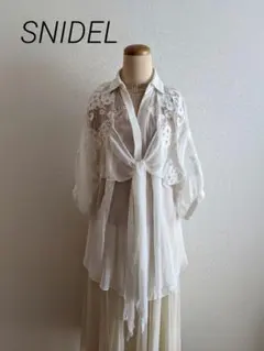 ■SNIDEL スナイデル レース ブラウス フリーサイズ ホワイト