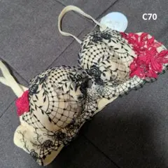 （716）C70レース花モチーフ ブラジャー