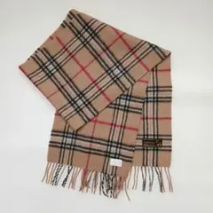 100%カシミヤ チェック柄マフラー