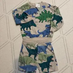 新品未使用　長袖トレーナー　スウェット　短パン付きセットアップ　恐竜　105