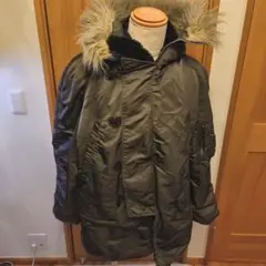 USA製 ALPHA N-3B フライトジャケット M 黒タグ 米軍 ミリタリー