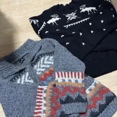 メンズ冬服2着まとめ売り カーディガン ニット