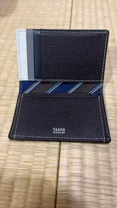 TAKEO KIKUCHI 二つ折り財布 ブラウン　本革