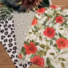 2-89 デザイントレーシングペーパー A4 15枚 ヒョウ柄 バラ おしゃれ
