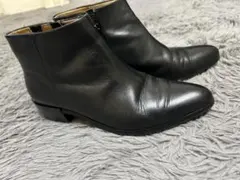 COACH レザーショートブーツ ブラック 6.5B サイドジップ本革レディース