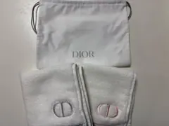 Dior ロゴ刺繍タオルセット 巾着入り