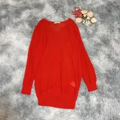 DAIDOH ニューヨーカー （L）長袖 ニットカットソー Vネック シアー