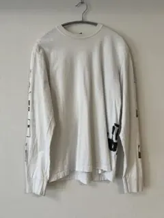 HUF 袖プリント 脇プリント ロンT長袖 Tシャツ 白 Mサイズ