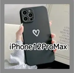 iPhone12ProMax iPhoneケース ブラック ハート 黒 新品