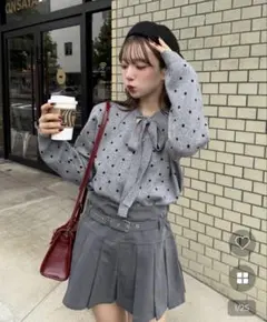 nugu ドットタイカーディガン グレー Ptiée