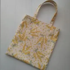 ハンドメイド　ミニトートバッグ　ミモザ