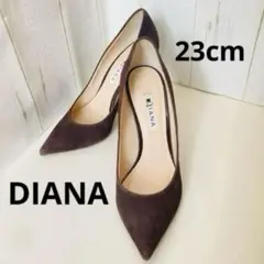 【未使用級】DIANA ポインテッドトゥ スエード パンプス 23cm ブラウン