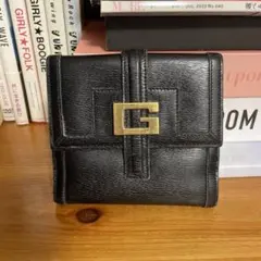 GUCCI グッチ 二つ折り財布 ブラック ゴールド金具 - メルカリ