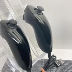 【フルメンテナンス】Wii WiiU ヌンチャク ブラック 黒色2個セット b