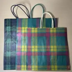 伊勢丹　紙袋　タータンチェック柄　大サイズ＊3枚セット＊ショッパー