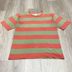 アニエスベー 半袖 ボーダー カジュアル 綿 普段着 部屋着 緑 オレンジ