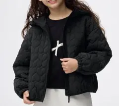 GU GIRLS ウォームパデッドハートキルティングブルゾン