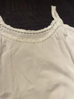 フランス アンティーク イニシャル刺繍 レースキャミソール　レースパンツ セット