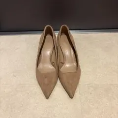 ZARA ベージュ スエード ポインテッドトゥ ハイヒール　37