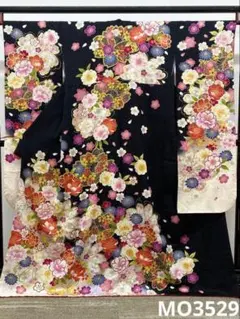 振袖 ラメ刺繍 銀彩 金彩 紋意匠 牡丹 大輪 身丈173cm MO3150 - メルカリ