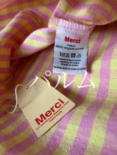 Merci Paris トートバッグ 【大】 黄 イエロー ピンク 赤 メルシーのサムネイル