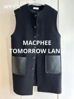 MACPHEE クルーネックジレ ブラック　TOMORROW LAND