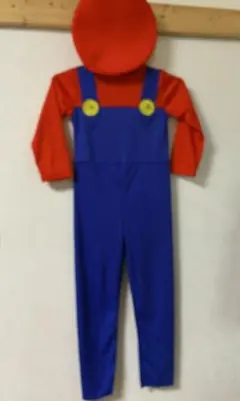 マリオ風 ジャンプスーツ、帽子、ひげの３点セット　新品未使用
