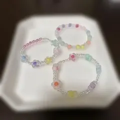 カラフルビーズブレスレットセット 3本