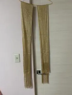 ゴールド フリンジ付き ストール 金ラメ