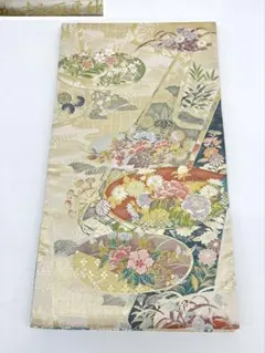 未使用品】袋帯 明綴れ織 花鳥 お太鼓柄 柔らかめ - メルカリ